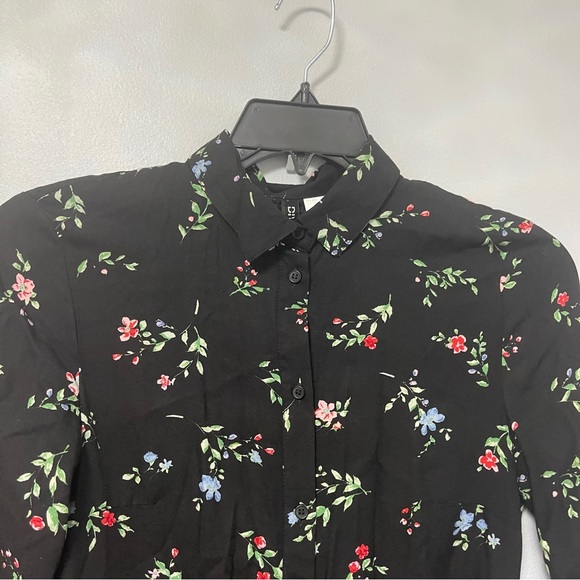 H & M Divided Long Floral Button Down Dress/ Long Shirt With Long Sleeves Size S - Picture 10 of 13